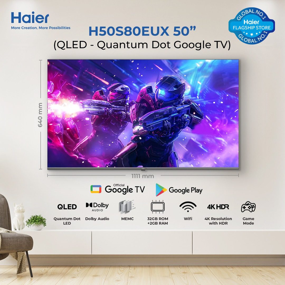 Haire H50S80EUX 50" inch QLED Google Tv